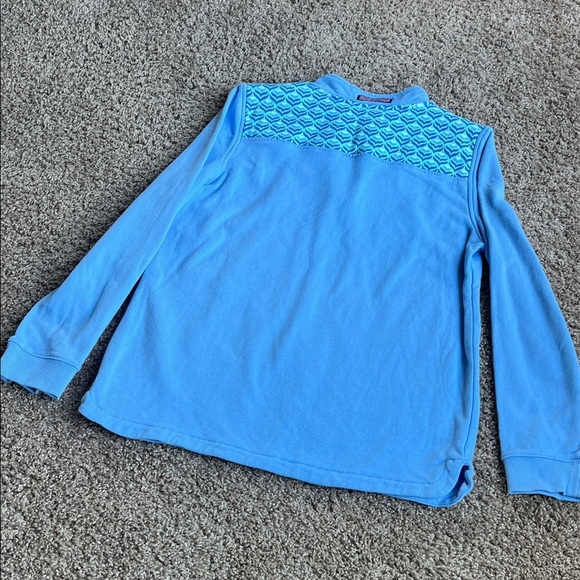 Vineyard Vines Light Blue Pullover with Patterned Shoulders - Picture 6 of 8